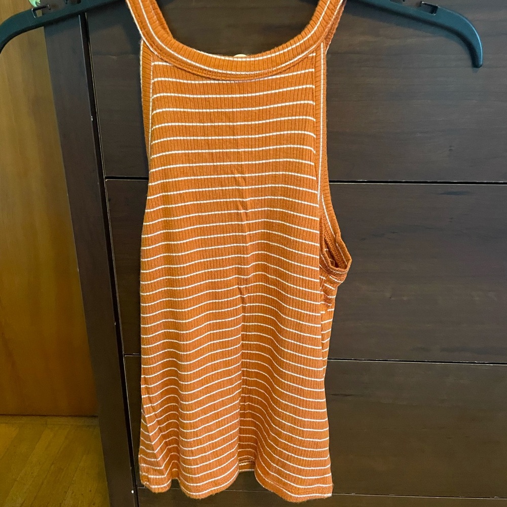 Striped Orange Tank Top